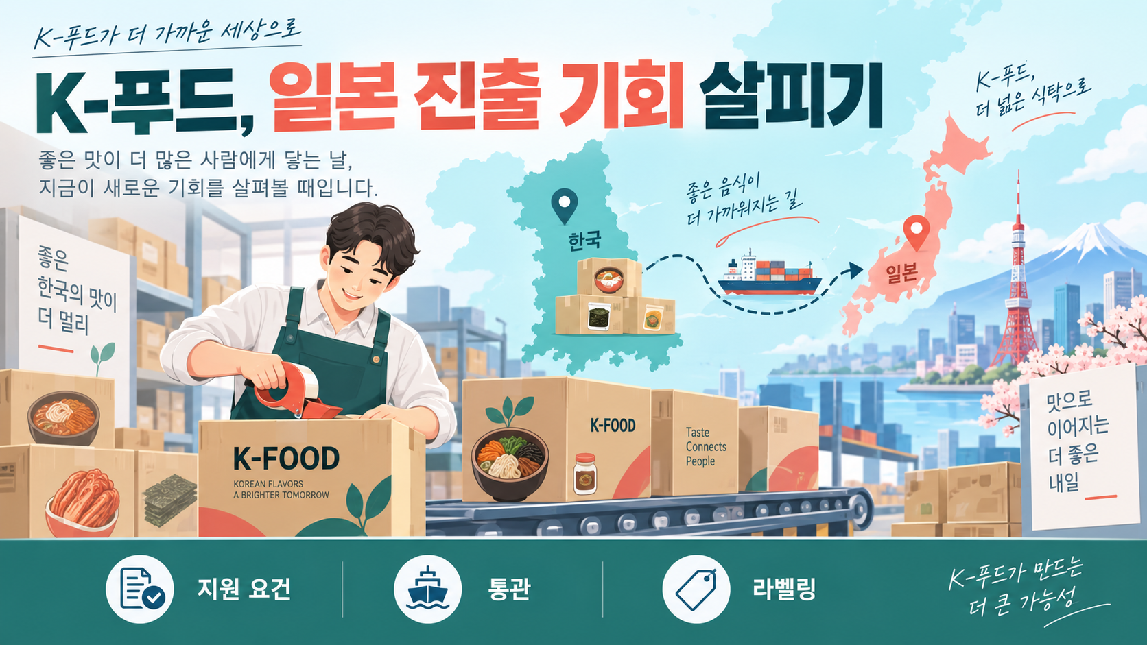 K-푸드 일본 진출 지원, 수출 기회를 노려볼 때