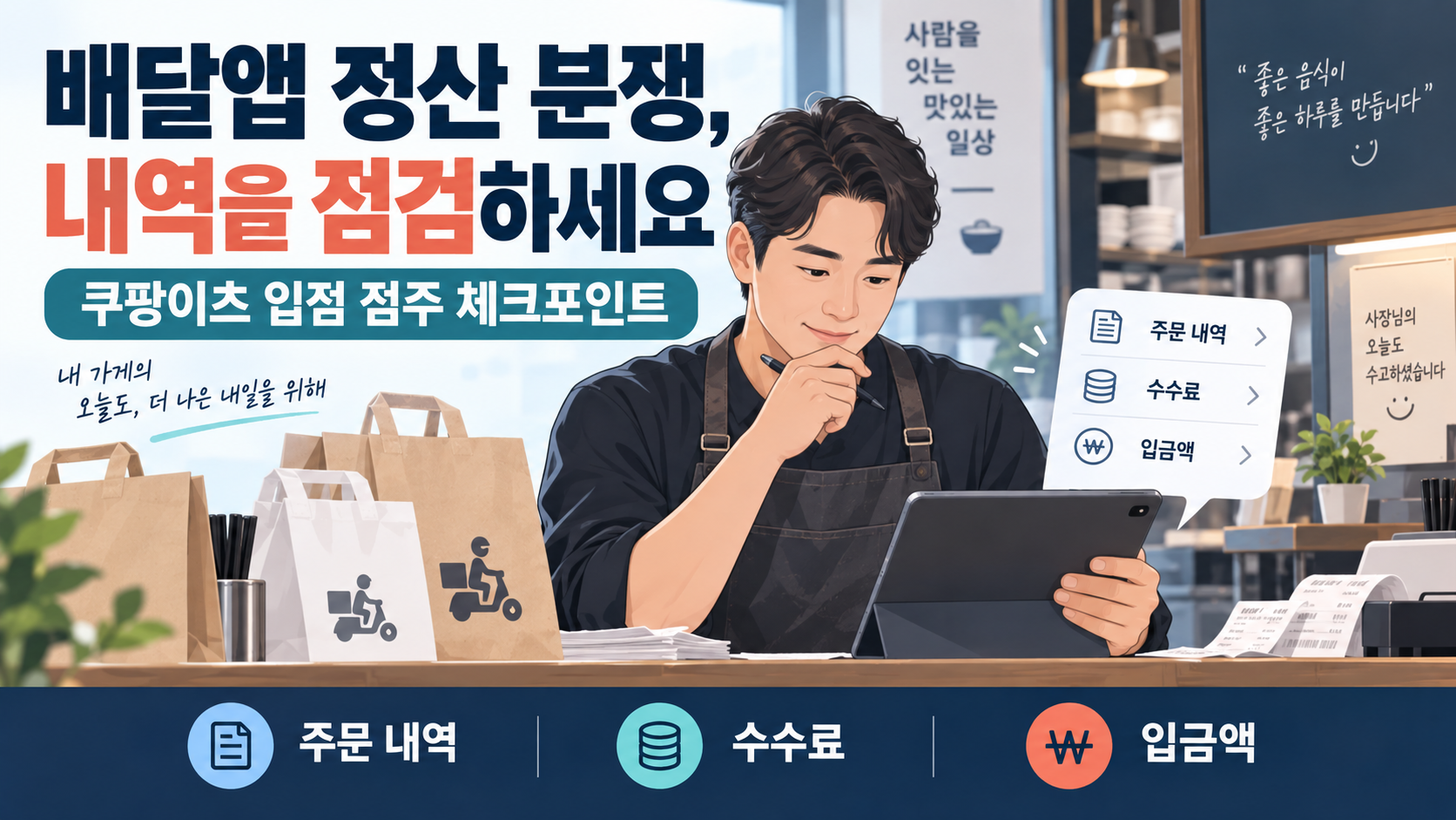 쿠팡이츠 관련 정산 분쟁 접수 증가, 주문·입금 내역을 맞춰보세요